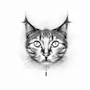 cat head half in style of deadpools skin look half a black cat tattoo design idea