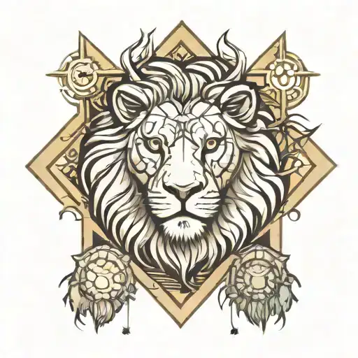 lion and avengers logo tattoo design idea