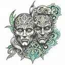 Bipolar disorder men tattoo design idea