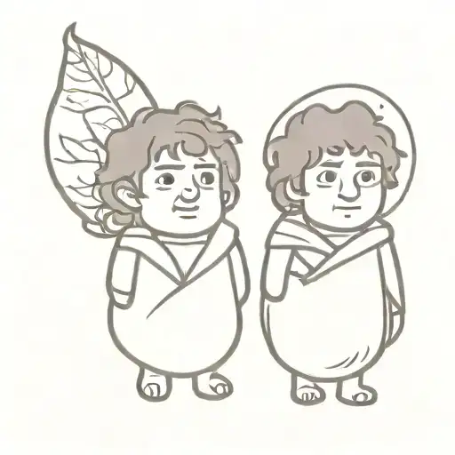 Frodo and Sam as potatoes tattoo design idea