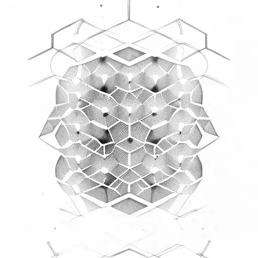 hexagonal beehive background with human bee hybrid leg tattoo tattoo design idea