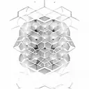 hexagonal beehive background with human bee hybrid leg tattoo tattoo design idea
