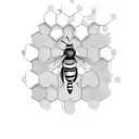 hexagonal beehive background with human bee hybrid leg tattoo tattoo design idea