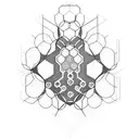 hexagonal beehive background with human bee hybrid leg tattoo tattoo design idea