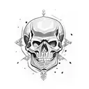 skull and blue souls tattoo design idea