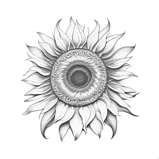 A vibrant sunflower with the iconic Yellowstone logo incorporated into the petals tattoo design idea