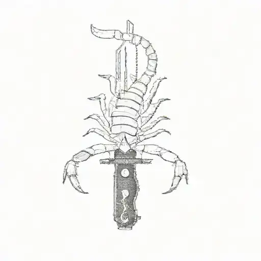 a scorpion knife tattoo design idea