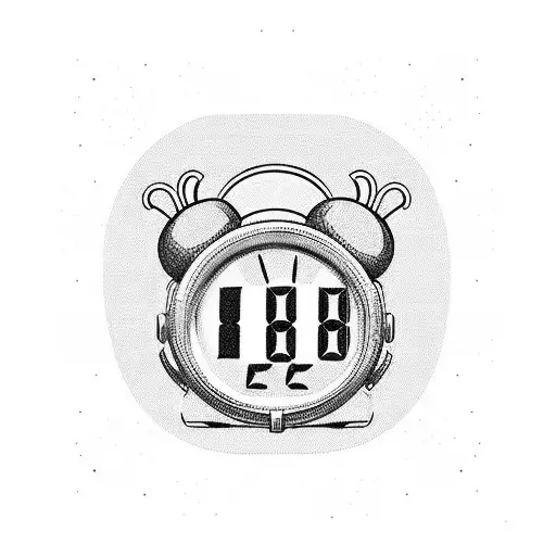 a retro digital alarm clock that has the word now in type instead of the time tattoo design idea