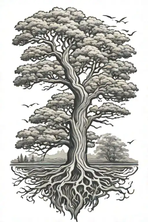 treaty oak revival tattoo design idea