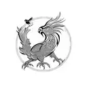 Chinese zodiac rooster tattoo design idea