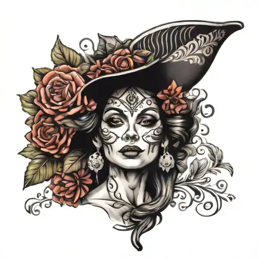 avant-garde gypsy tattoo design idea