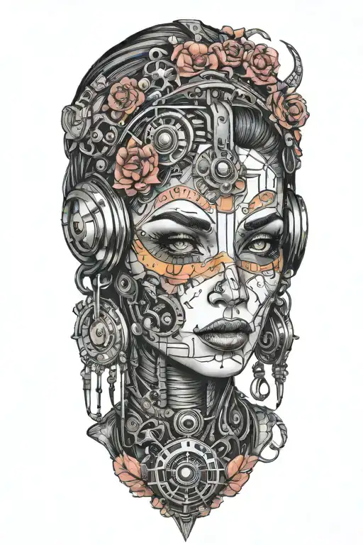 cyberpunk gypsy tattoo design idea