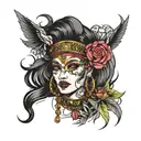cyberpunk gypsy tattoo design idea