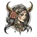 cyberpunk gypsy tattoo design idea