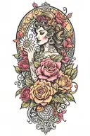 gypsy fair persevere" with floral tattoo design idea