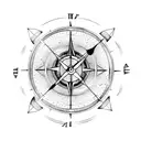 moon with clock and compass tattoo design idea