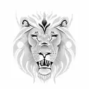 lions sin of pride tattoo design idea