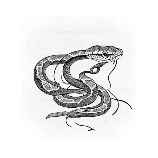 Snake with a albert camus quote tattoo design idea