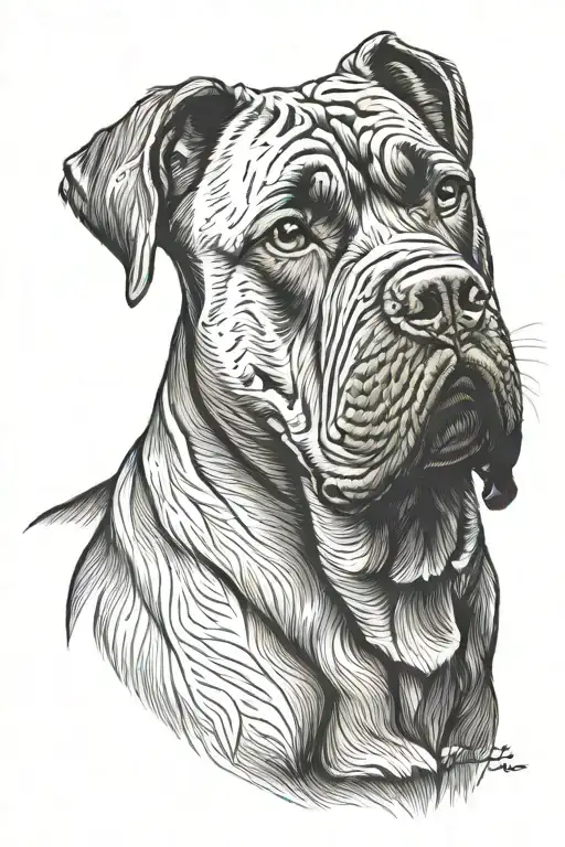 cane corso dog tattoo design idea