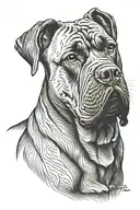 cane corso dog tattoo design idea
