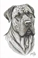cane corso dog tattoo design idea