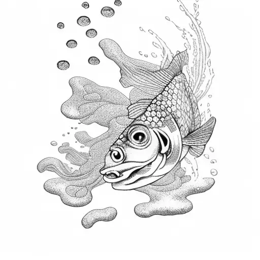  goldfish in a japanese style  tattoo design idea