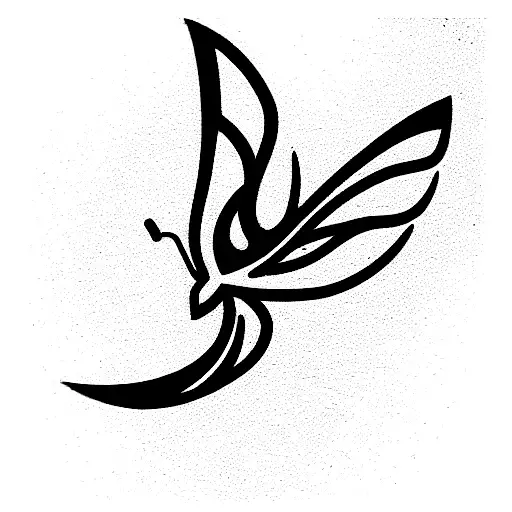 phoenix and butterfly, for men tattoo design idea