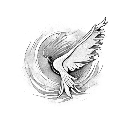 Large Phoenix, Small Butterfly, Masculine tattoo design idea