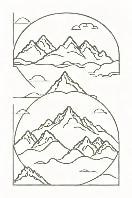 kid names with mountains ocean  tattoo design idea