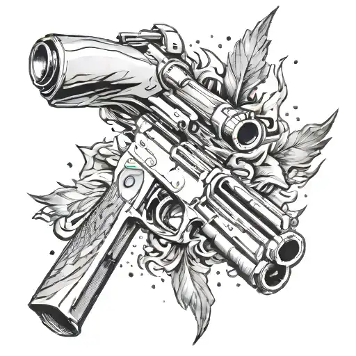 falling comet turning into ak-47falling tattoo design idea