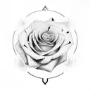 rose infinity sign tattoo design idea