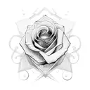 rose infinity sign tattoo design idea
