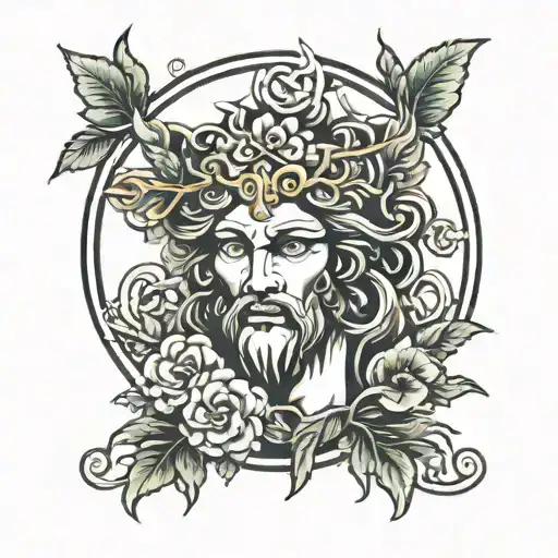 Dionysos god symbol tattoo design idea