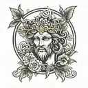Dionysos god symbol tattoo design idea