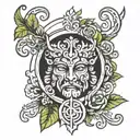 Dionysos god symbol tattoo design idea