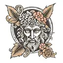 Dionysos god symbol tattoo design idea