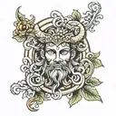 Dionysos god symbol tattoo design idea