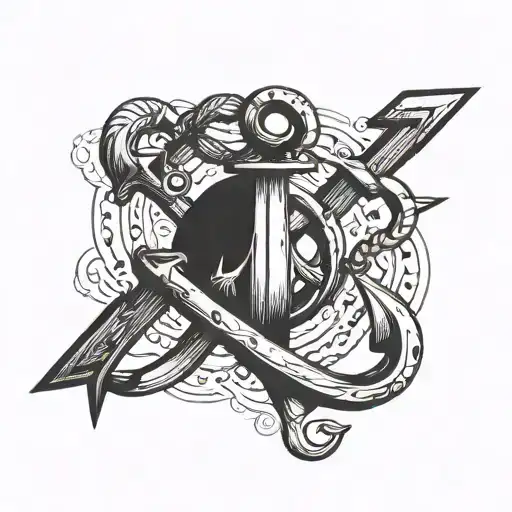 two anchors diagonally crossing eachother with nothing else  tattoo design idea