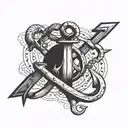 two anchors diagonally crossing eachother with nothing else  tattoo design idea