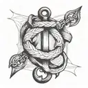 two anchors diagonally crossing eachother with nothing else  tattoo design idea