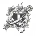 two anchors diagonally crossing eachother with nothing else  tattoo design idea