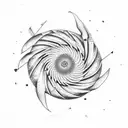 fibonacci spiral with fern tattoo design idea