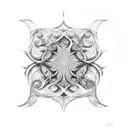 fibonacci spiral with fern tattoo design idea