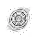 fibonacci spiral with fern tattoo design idea