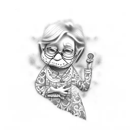 The word grandma writen in the arm tattoo design idea