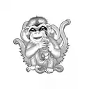 Three wise monkeys tattoo using three pop culture monkeys  tattoo design idea