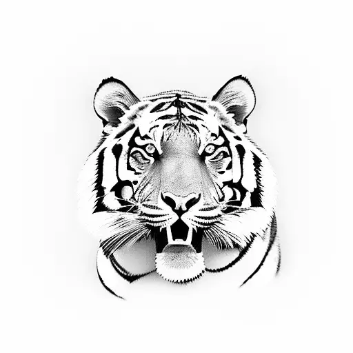 full tiger with 01/11/1938 - 12/23/2019 in the stripe tattoo design idea