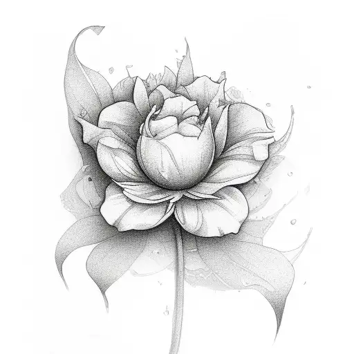 Flower manly tattoo design idea