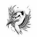 heron  tattoo design idea