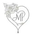 heart with initials of your family members tattoo design idea